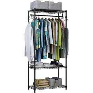 3 Tiers Heavy Duty Clothing Rack, Metal Garment Rack Coat Rack, Clothes Rack